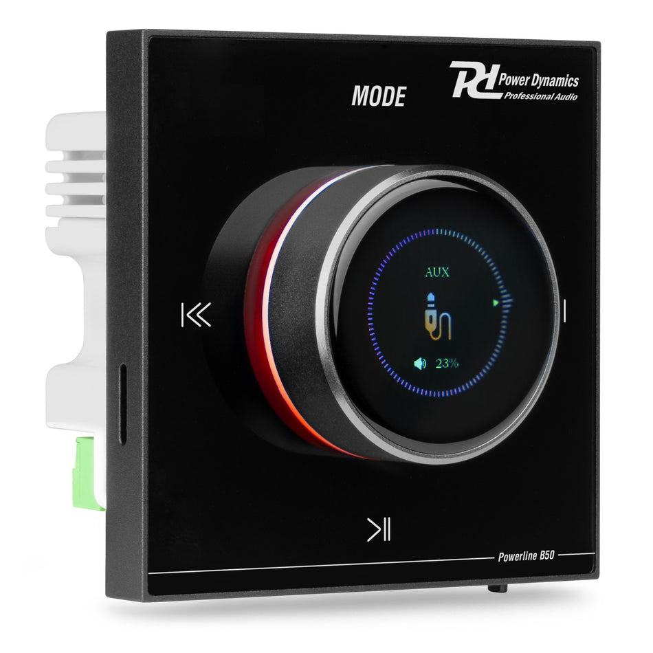 Power Dynamics Powerline B50B - Amplificador de Pared Táctil con Bluetooth y Reproductor Multimedia