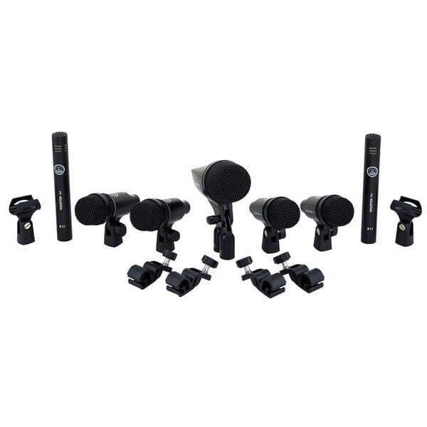 AKG Drum Set Session I - Set de micrófonos para batería con P2, 4×P4 y 2×P17 (incluye 4 clips H440 y maletín)