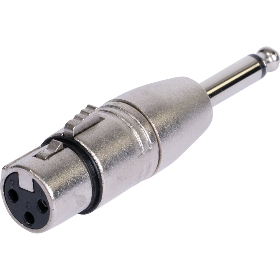 ADAPTADOR XLR HEMBRA - JACK MONO MACHO 6.3mm - VERSION LARGA