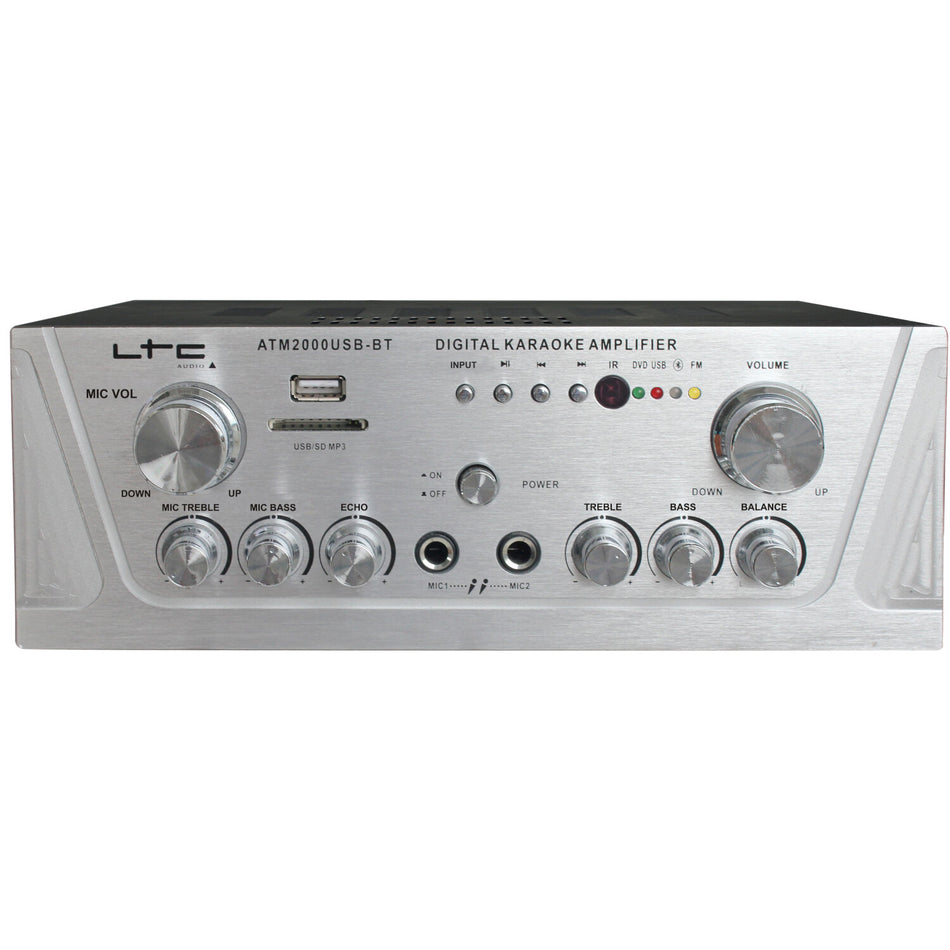 AMPLIFICADOR ESTEREO 2x50W CON KARAOKE, USB-MP3/SD & BLUETOOTH