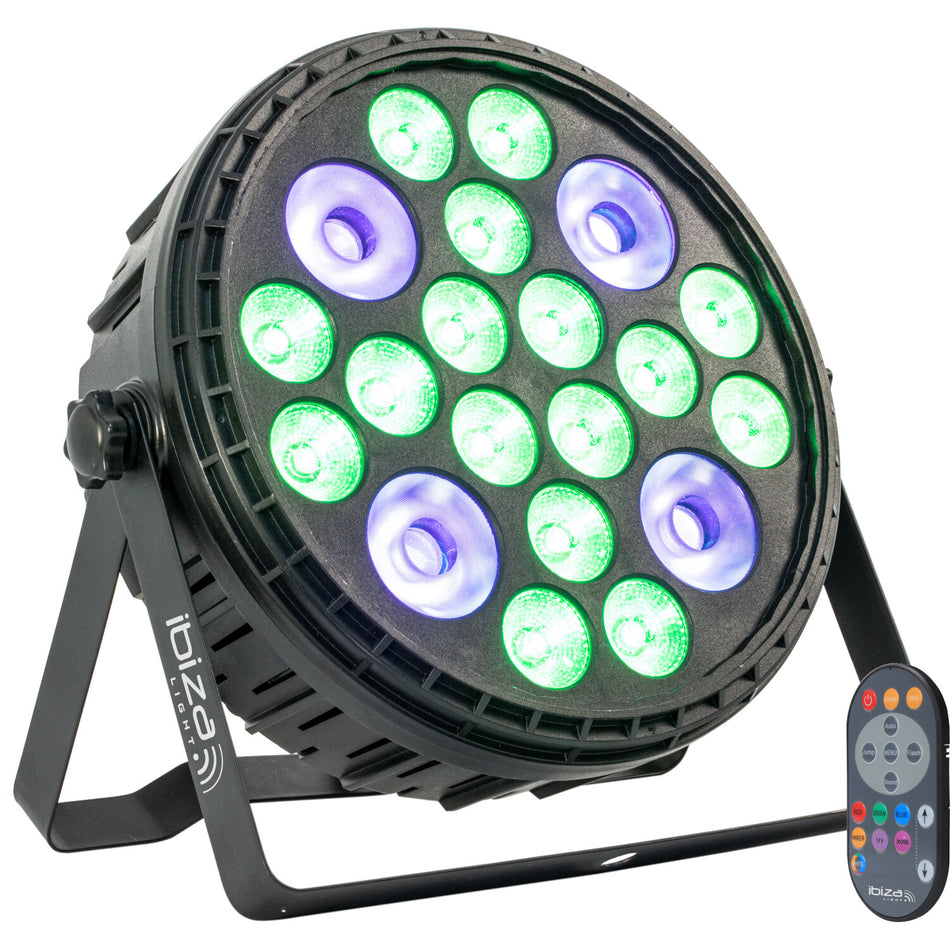 PROJETOR PAR EXTRA GRANDE - 16 LED 4W RGBW 4-EM-1 + 4 LED 30W UV