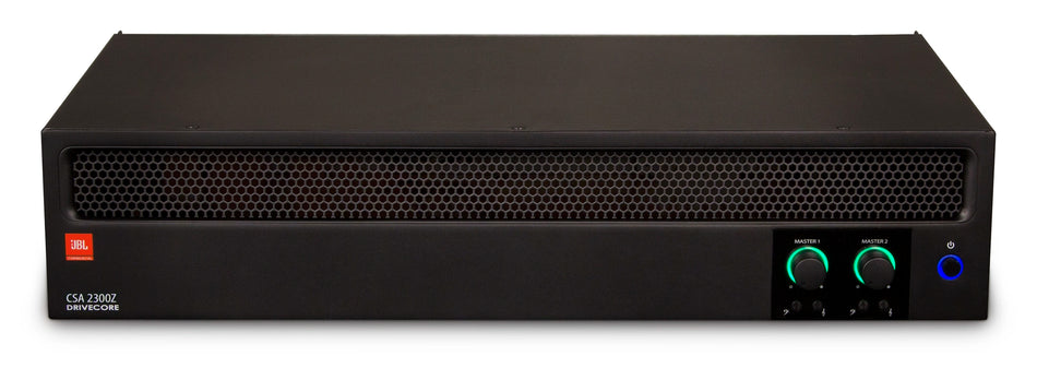 JBL Professional CSA-2300Z - Amplificador comercial de 2 × 300 W con 70/100 V integrados, control CSR-V y RS-232 (2U)