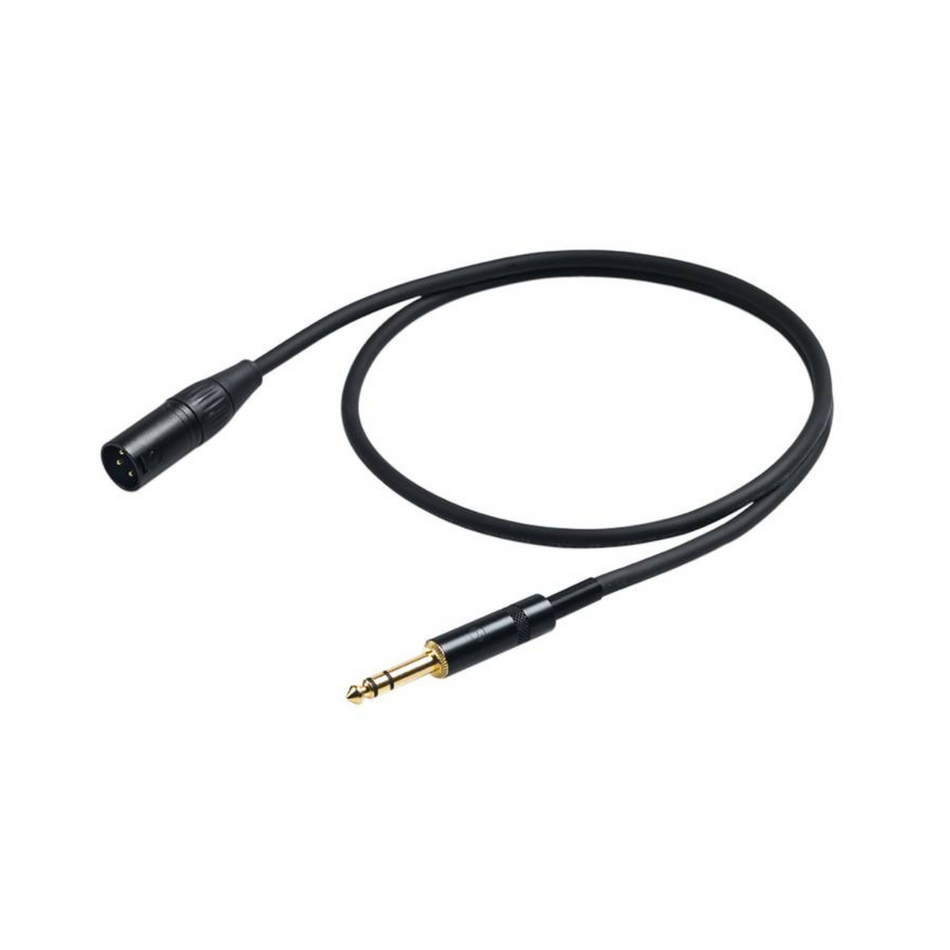 PROEL CHL230LU5BK Cable de micrófono balanceado profesional jack estéreo - XLR macho 5m