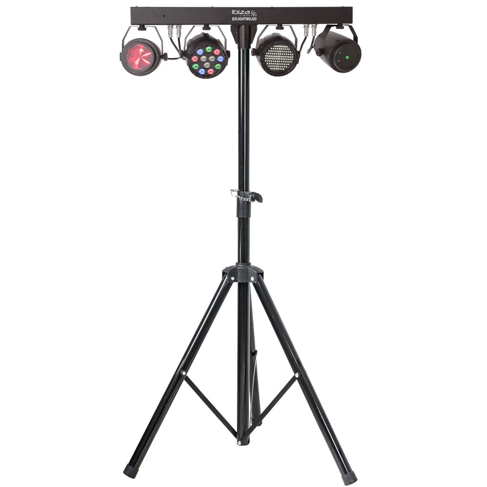 SOPORTE DE ILUMINACION CON PROYECTOR PAR, STROBO, MOON Y LASER