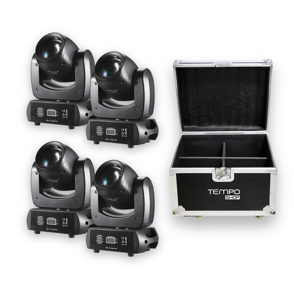 TEMPO Pack 4x Beam & Spot LED 120W + Flightcase