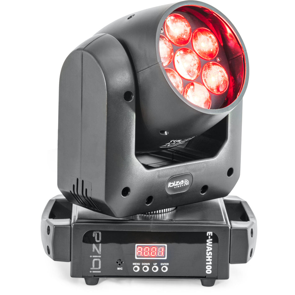 CABEÇA MÓVEL DE LED COM ZOOM + WASH E CONTROLE DMX