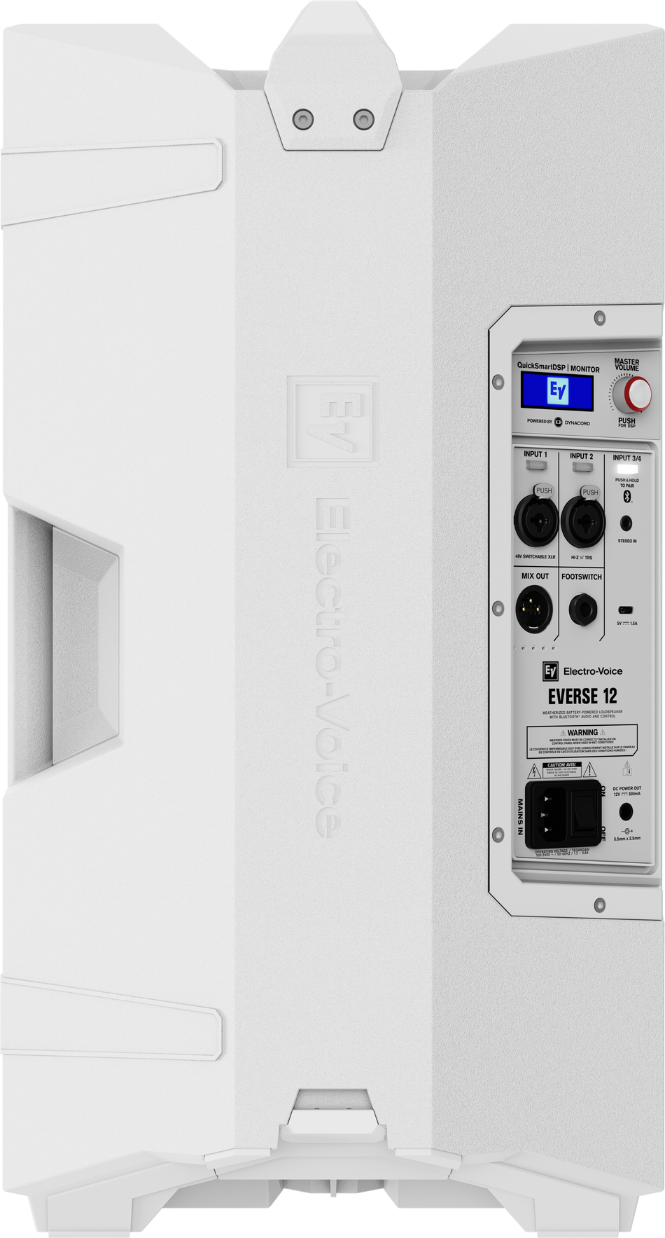 Electro-Voice EVERSE 12-W (blanco) - Altavoz PA autoamplificado a batería de 12″ con Bluetooth, mezcla digital y diseño weatherized (IP43)