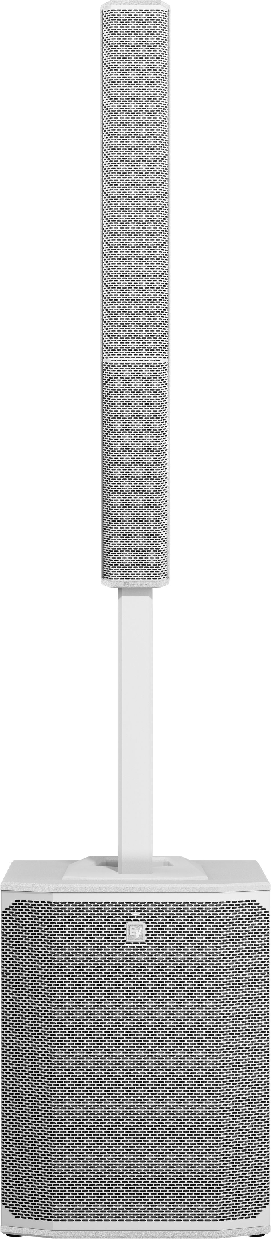 Electro-Voice EVOLVE90-KW (blanco) - Sistema de columna PA portátil con subgrave activo de 18″ y array de 8 × 4,7″