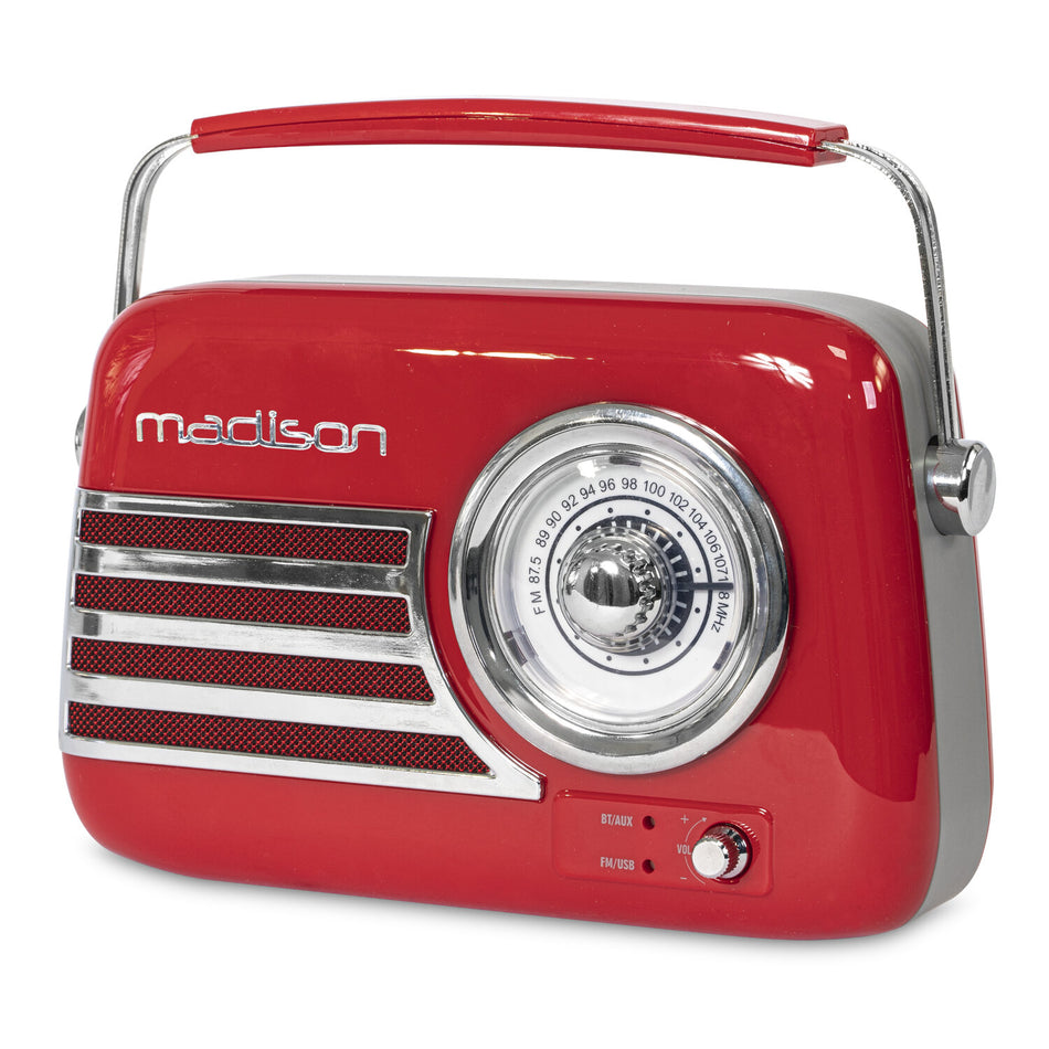 RÁDIO VINTAGE AUTÔNOMO COM BLUETOOTH, USB E FM 30W