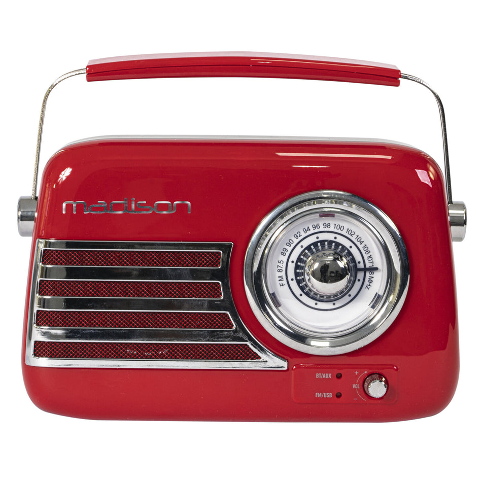 RÁDIO VINTAGE AUTÔNOMO COM BLUETOOTH, USB E FM 30W