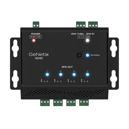 ChamSys GeNetix GD4D - Splitter DMX de 4 puertos para carril DIN
