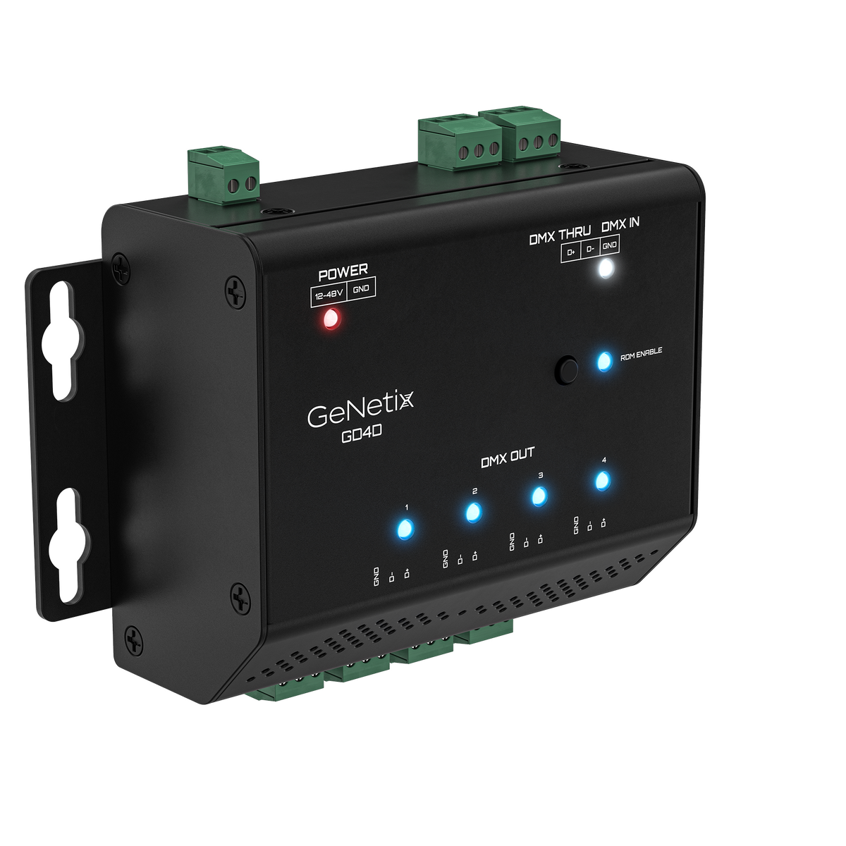 ChamSys GeNetix GD4D - Splitter DMX de 4 puertos para carril DIN
