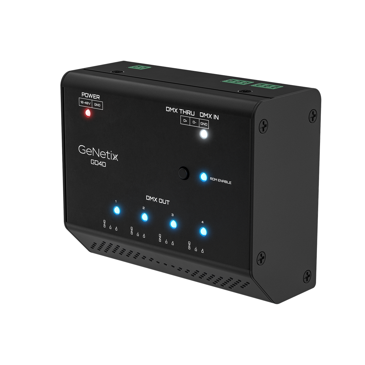 ChamSys GeNetix GD4D - Splitter DMX de 4 puertos para carril DIN