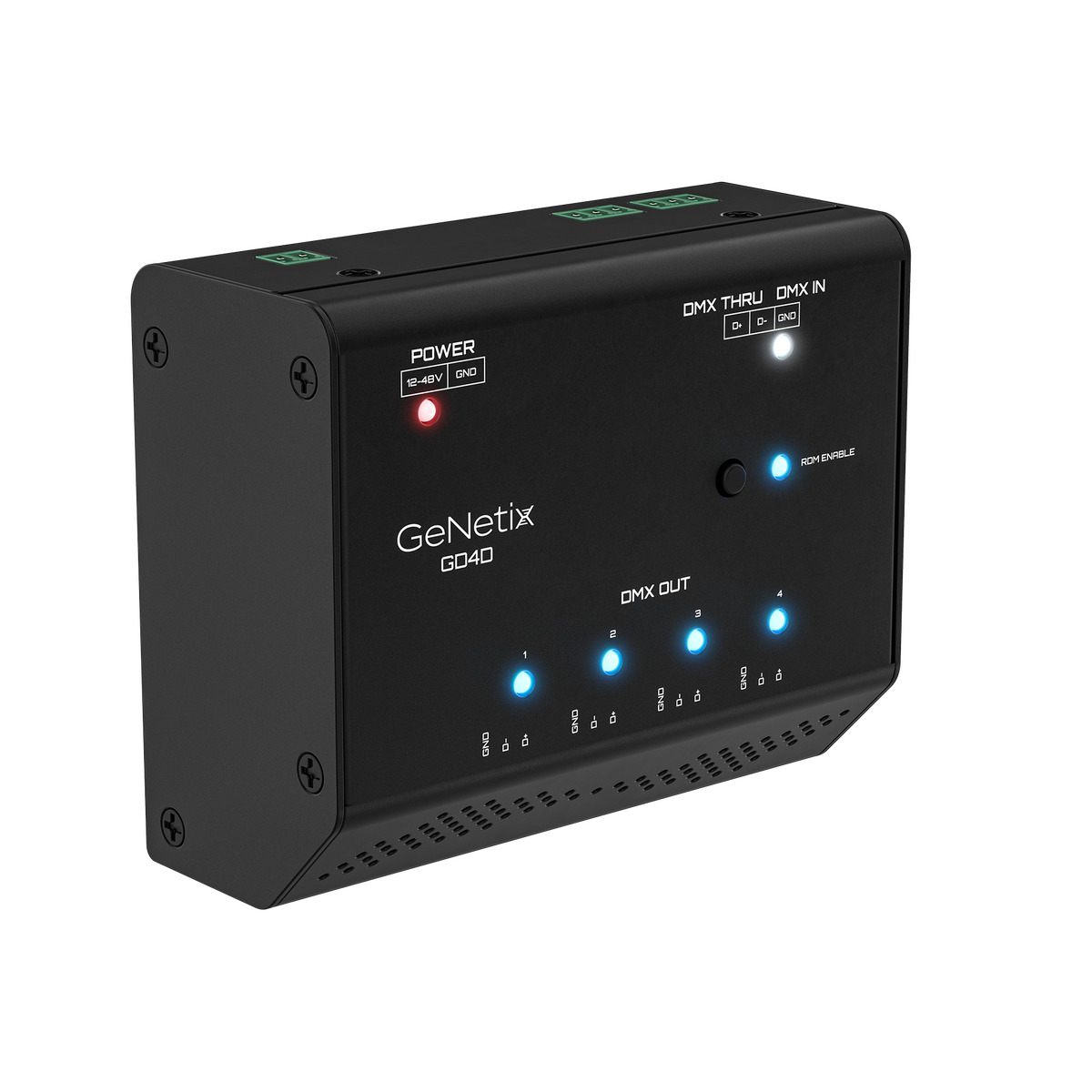 ChamSys GeNetix GD4D - Splitter DMX de 4 puertos para carril DIN