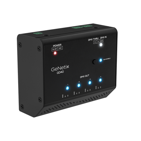 ChamSys GeNetix GD4D - Splitter DMX de 4 puertos para carril DIN