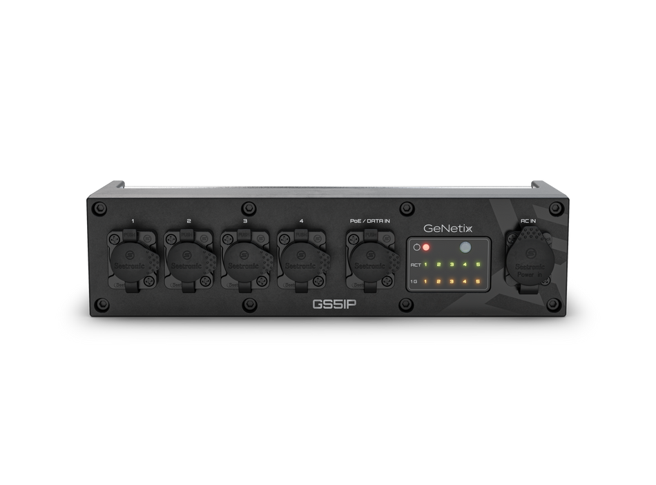 ChamSys GeNetix GS5IP - Switch de red Gigabit IP65 de 5 puertos