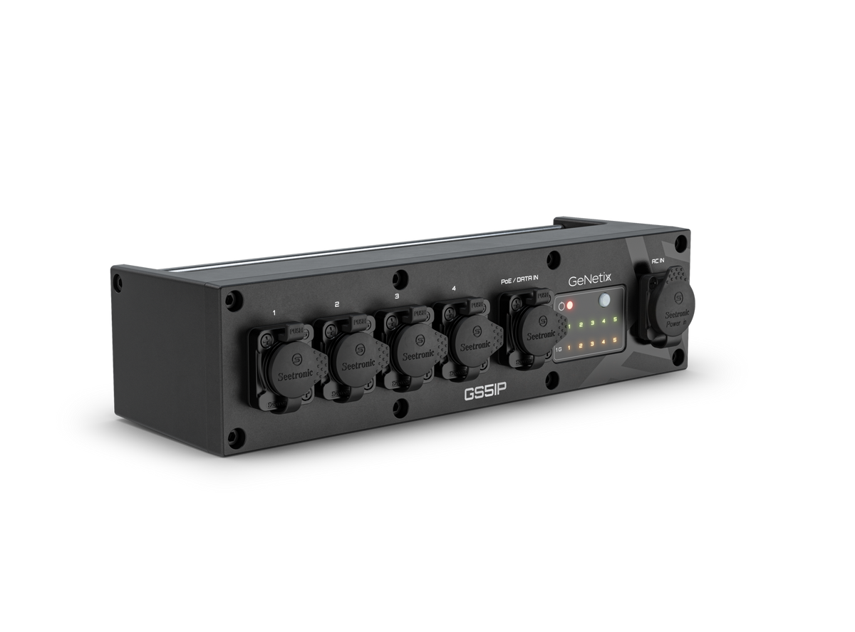ChamSys GeNetix GS5IP - Switch de red Gigabit IP65 de 5 puertos