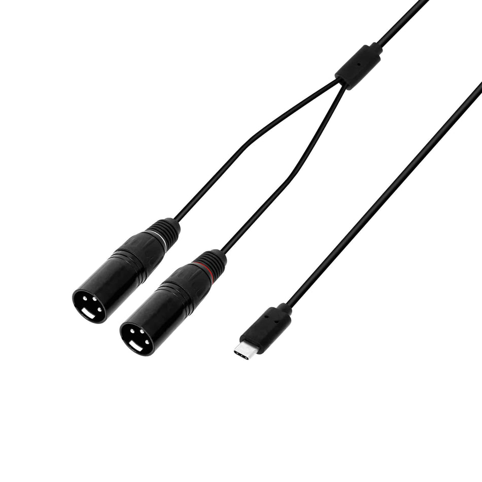 Adam Hall Cables 3 STAR Y MM USB-C 0300 - Cable en Y de audio USB-C | 2 XLR macho a USB-C | 3 m