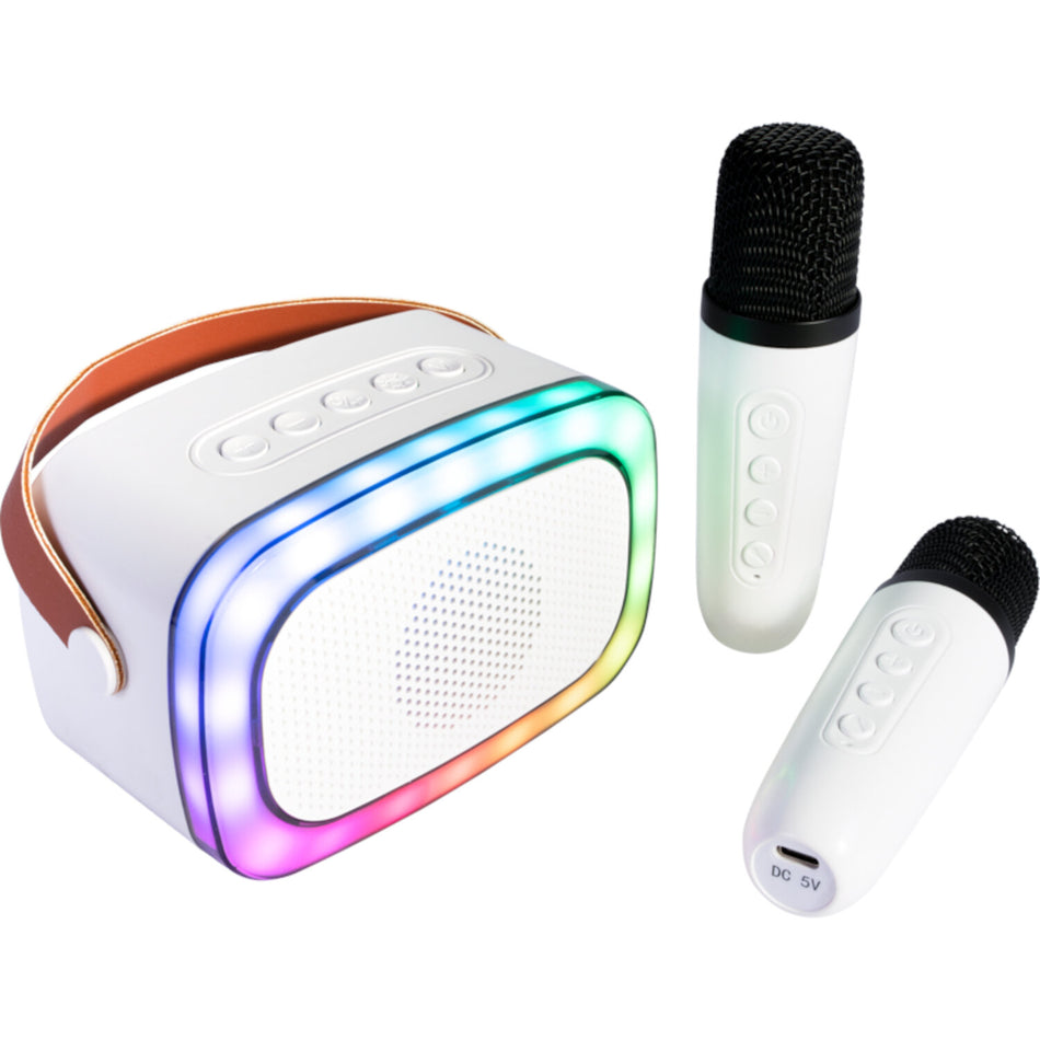 ALTAVOZ KARAOKE PORTATIL CON 2 MICROS INALAMBRICOS