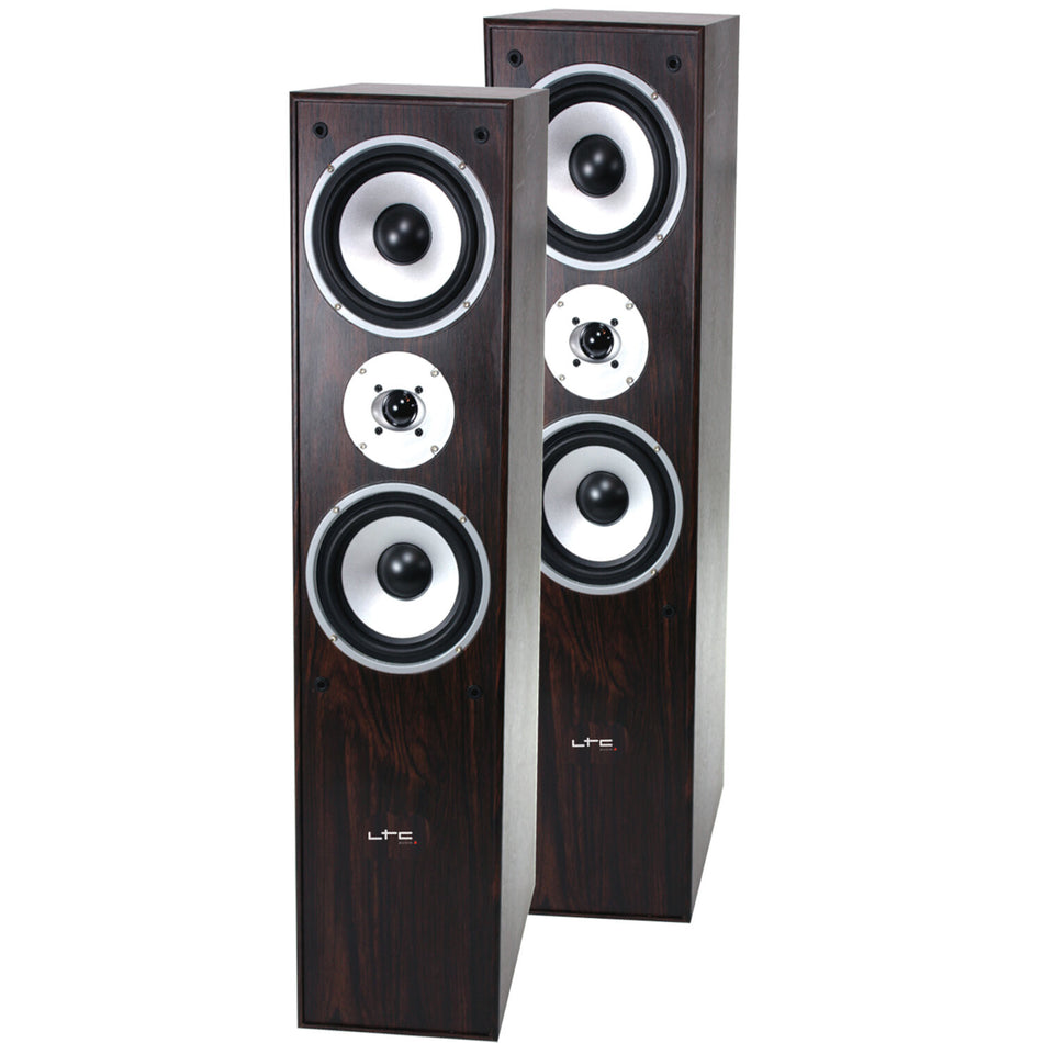 &ENCEINTES HIFI 3 VOIES 350W WALNUT /PAIR