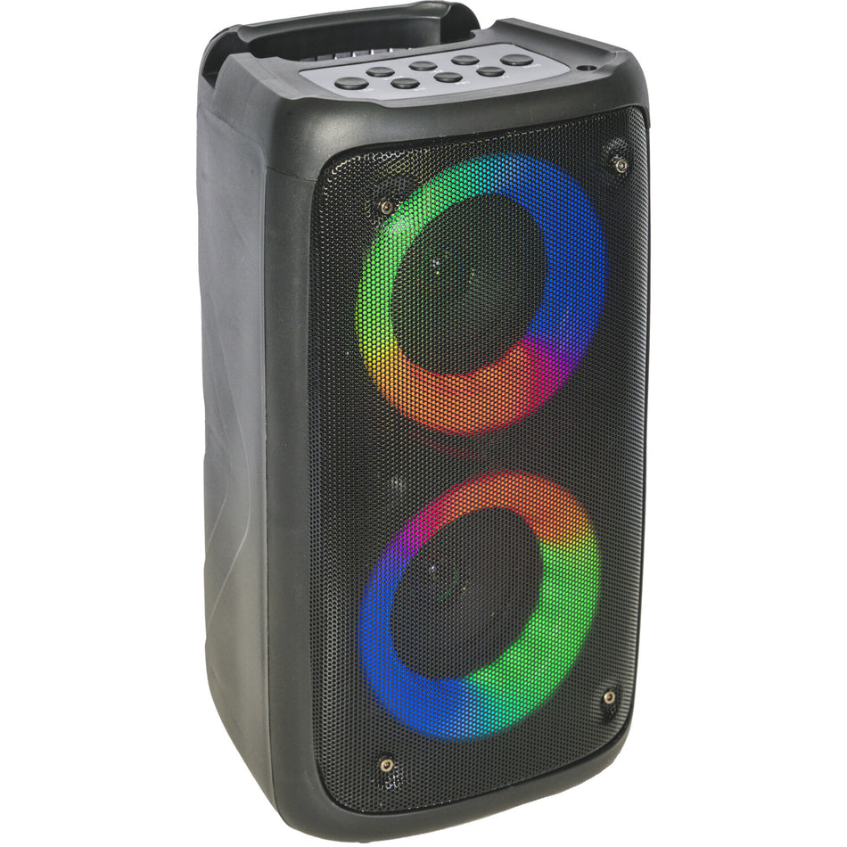 ALTAVOZ PORTATIL ACTIVO 2 x 3"/8cm 100W CON WOOFERS ILUMINADOS