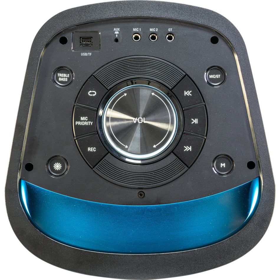 ALTAVOZ LUMINOSO  2 x 8"/20cm 600W Con BLUETOOTH, USB, microSD y MANDO A DISTANCIA