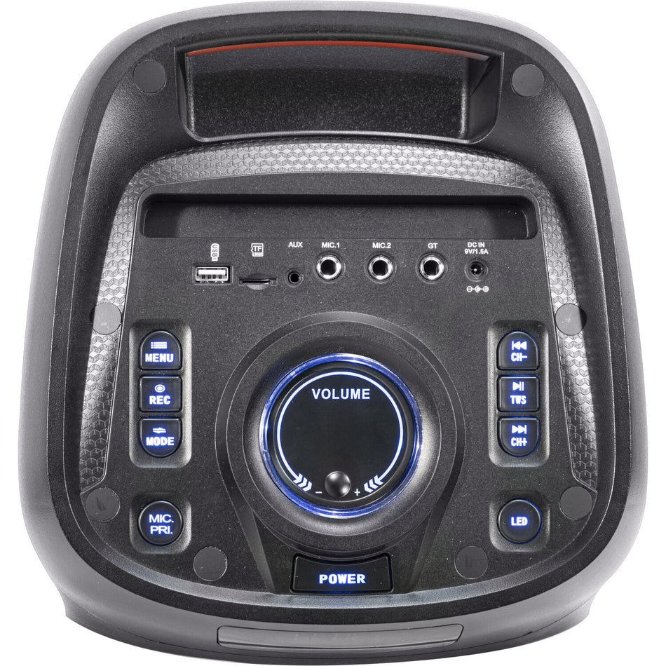 BAFLE AUTONOMO PARTY-NASH 2x 8”/20cm - 600W Con efectos LED duales, Bluetooth, USB, microSD y TWS