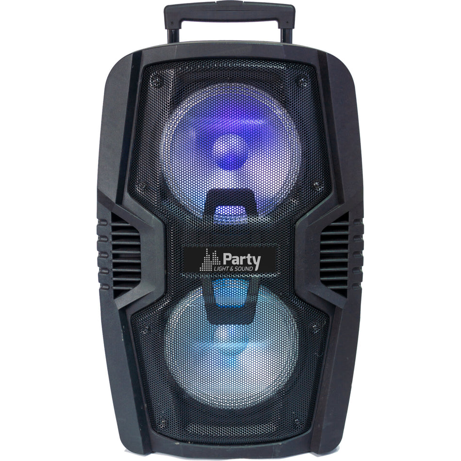 PARTY - 2 x 10'' BATTERY TROLLEY SPEAKER WITH USB/BT/AUX