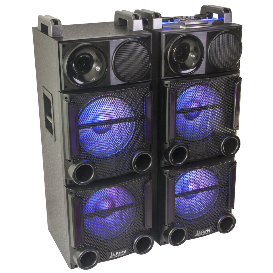 #PARTY - 2X 2x12 2AL BOX SYSTM - LED EFFECT, USB, TF, FM, RC, BT /PAIR (1 ACTV+1PASS-2 cartons)