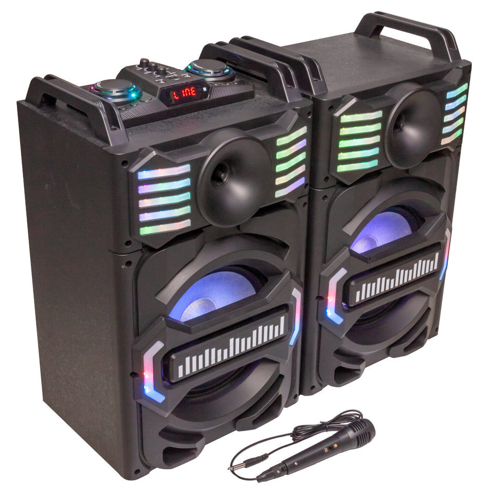 SISTEMA DE SONORIZACION DJ CON USB, BLUETOOTH Y MICRO 2 x 25cm 700W