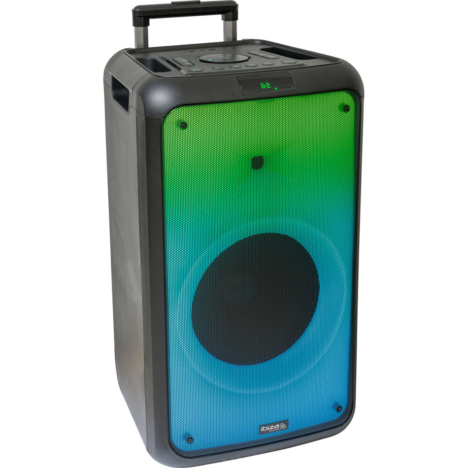 ALTAVOZ DE SONIDO PORTATIL 12”/30cm - 600W Con efecto  LED “Fire”, Bluetooth, 2 USB, micro SD y batería