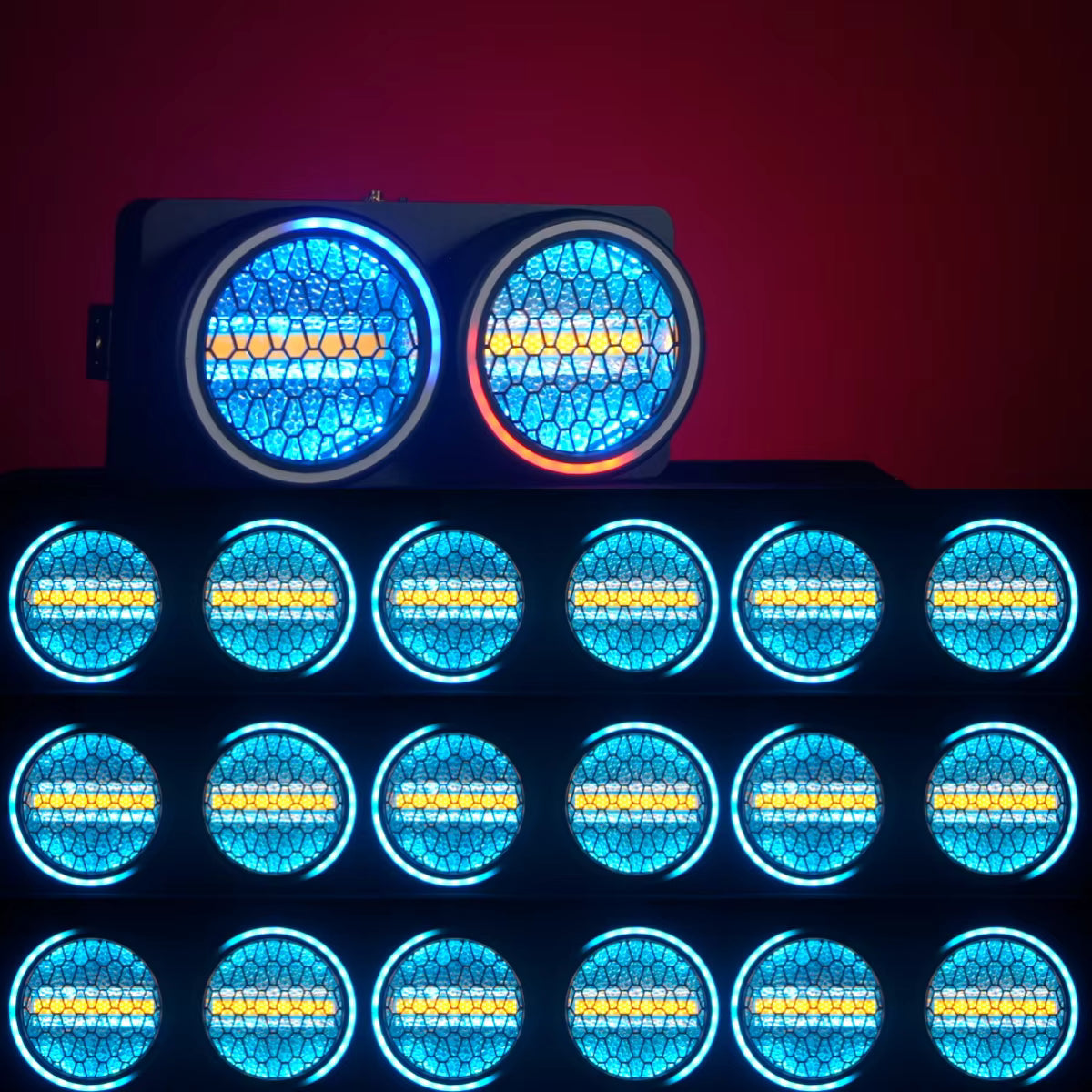 TEMPO TP-LED 2 EYE COB - Cegadora LED Retro de 2 Ojos con Efectos RGB y Halo - Tempo Shop