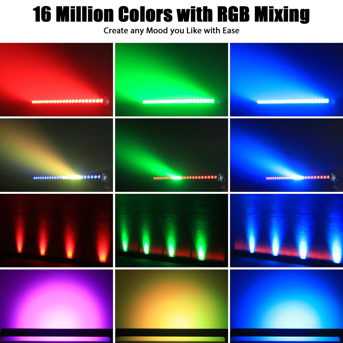 TEMPO BAR LED 120W- Barra LED RGB de 24 LEDs con control DMX por segmentos IP65 - Tempo Shop