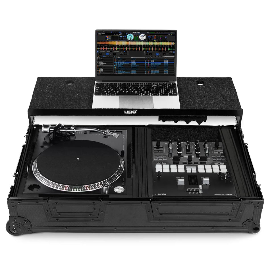 UDG U91100BL - ULTIMATE FLIGHT CASE SINGLE TURNTABLE BATTLE/PLX-CRSS12+10'/12' MIXER PLUS