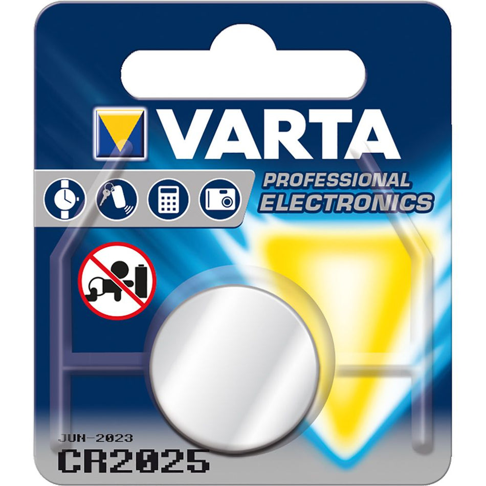 VARTA Professional Electronics CR2025 - Pila de Botón de Litio 3V de Alto Rendimiento