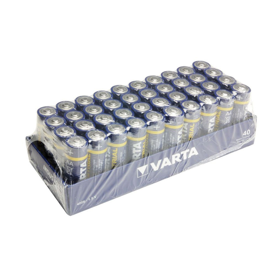 VARTA Industrial Pro 4006 - Batería Alcalina AA LR6 1.5V de Alto Rendimiento (Pack OEM)