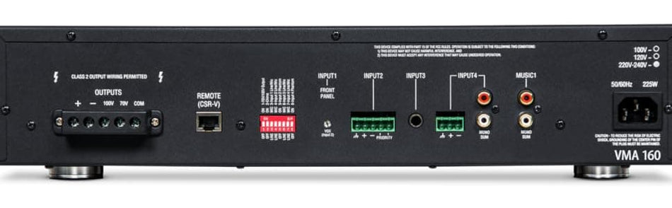 JBL Professional VMA160 - 60W 5x1 Commercial Mixer/Amplifier with Bluetooth, USB and 70/100V or 4/8Ω Outputs