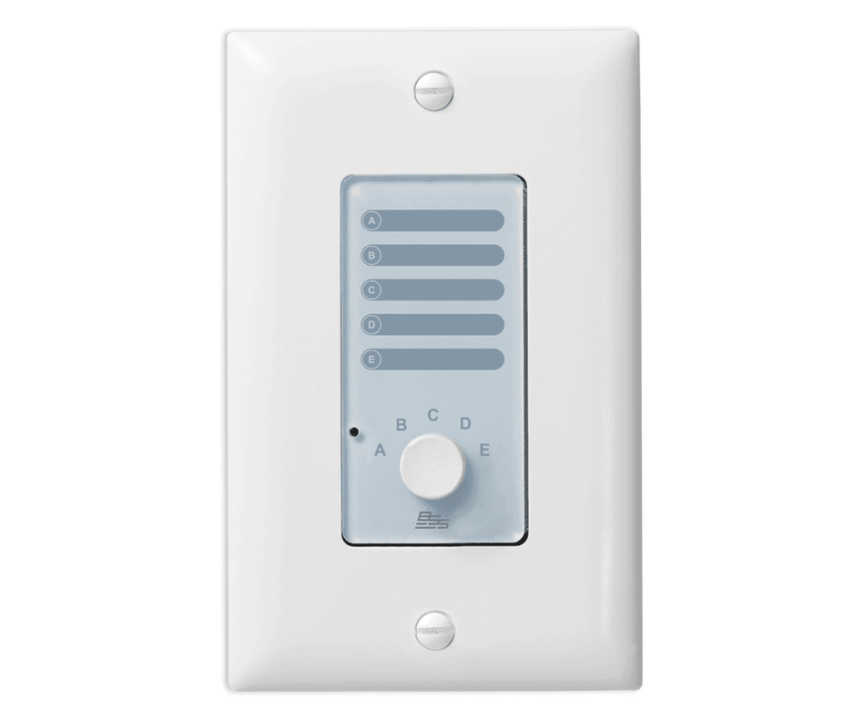 BSS AC-5S - Controlador analógico de pared con selector de fuente de 5 posiciones (negro)