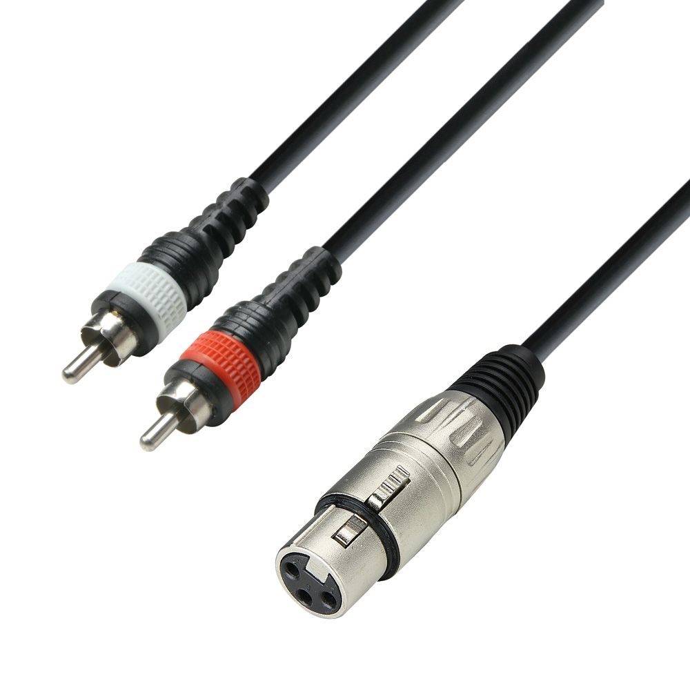 Adam Hall Cables 3 STAR YFCC 0100 - Y-Cable | Adam Hall® 2 RCA x XLR Female | 1 m - Tempo Shop