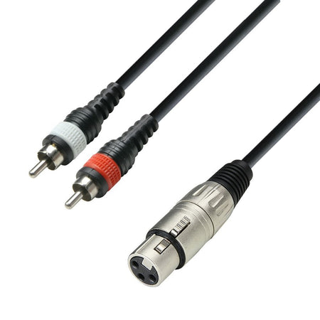 Adam Hall Cables 3 STAR YFCC 0100 - Y-Cable | Adam Hall® 2 RCA x XLR Female | 1 m - Tempo Shop