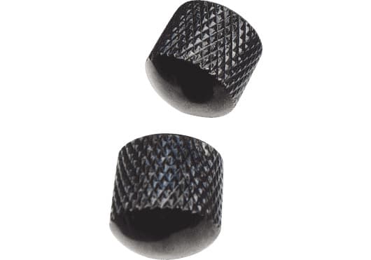 Yellow Parts ADIEZ1223B - Set de Botones Metálicos Tipo Domo Estilo Fender (Pack de 2) - Negro