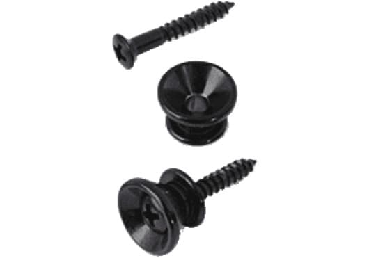 Yellow Parts ADIEZ1399B - Pack de 2 Soportes de Sujeción para Correa de Guitarra Eléctrica (Negro)