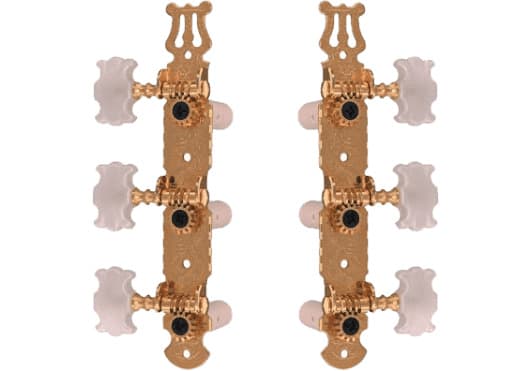 Yellow Parts ADIEZ1779G - Clavijeros para guitarra clásica con acabado dorado y palomillas mariposa