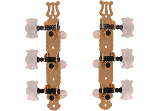 Yellow Parts ADIEZ1789G - Juego de Clavijeros para Guitarra Clásica con Acabado Dorado y Palomillas Mariposa