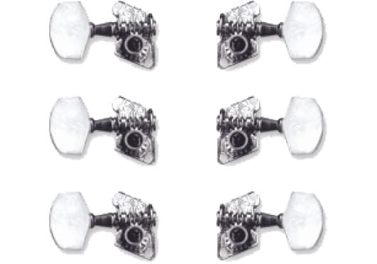 YELLOW PARTS ADIEZ17900N - Set de clavijas para guitarra acústica (Níquel y Plástico)