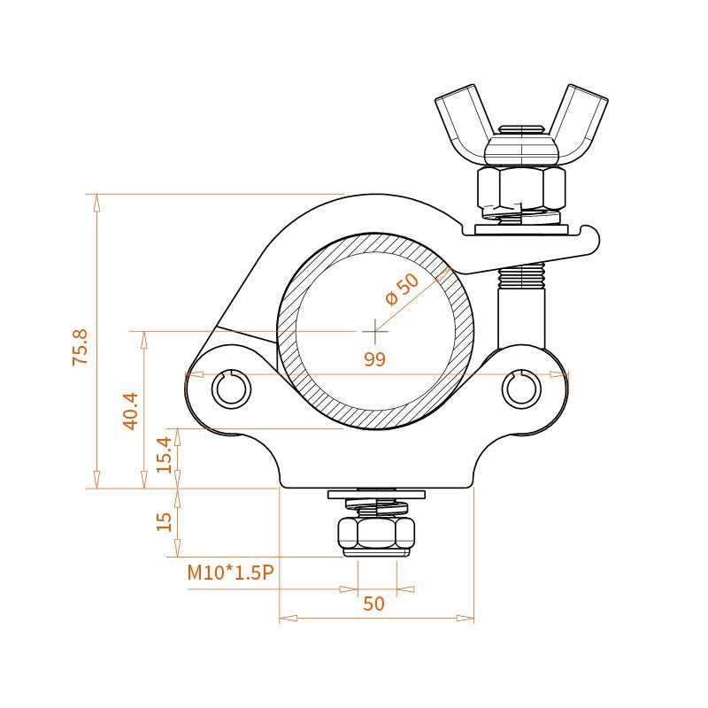 Admiral RIHAHCA44 - Abrazadera de aluminio para truss 500 kg
