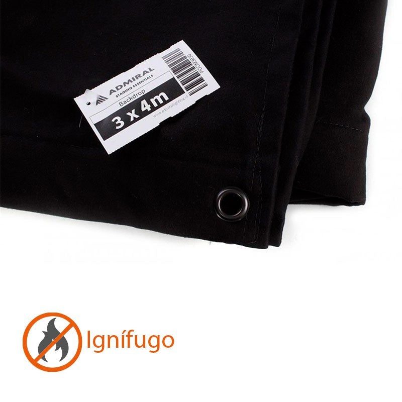 Admiral PODK3040 - Telón Moltón Negro 3x4 m para Escenarios - Tempo Shop