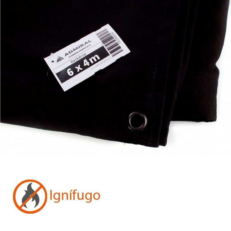 Admiral PODK6040 - Telón Negro Moltón Ignífugo 6x4m - Tempo Shop