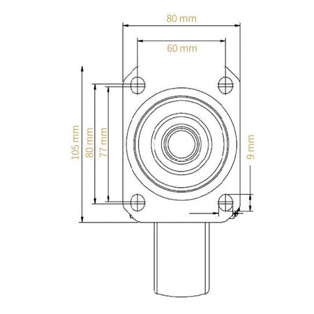 Admiral Rueda Giratoria Sin Freno 125mm Azul - Protección Total - Tempo Shop