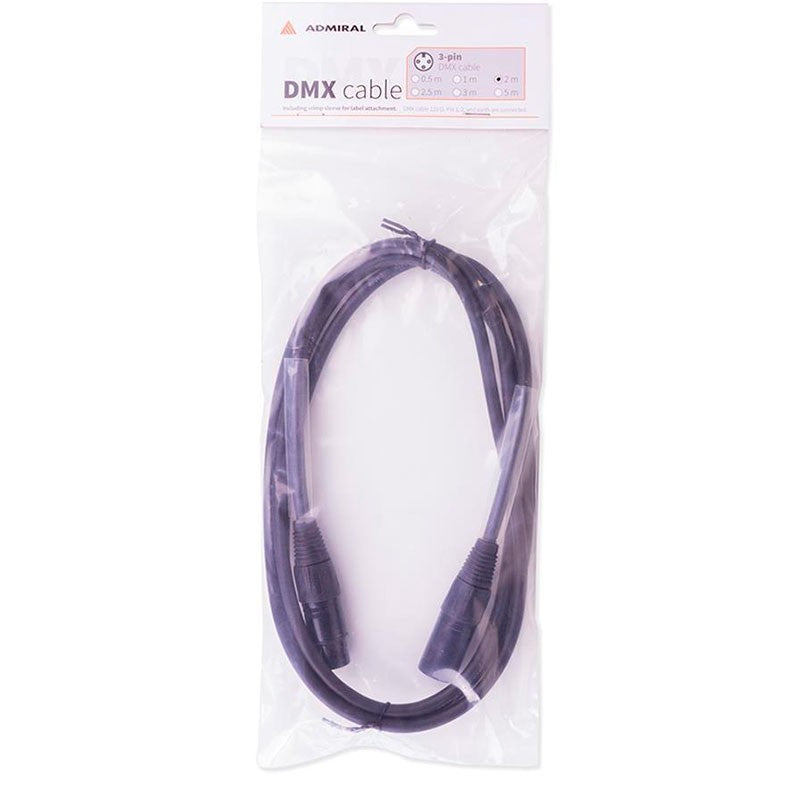 Admiral  Cable DMX 2m - Conectores XLR 3 pines color negro
